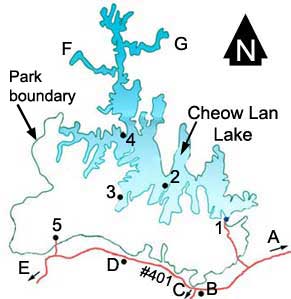 Map of Khao Sok national park