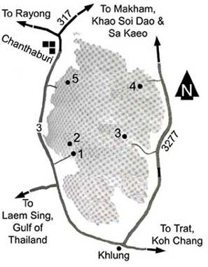 Map of Namtok Pliew National Park