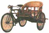 Three wheel cycle with a rattan seat for passenger