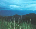 Evening view from a mountain-top village