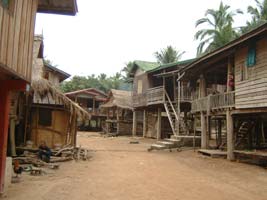 A hilltribe village on Mekong river