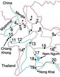 Northern Lao map