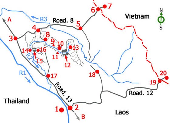 Map of Khammaouane province - Laos