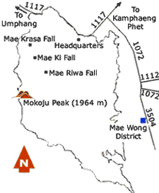 Mae Wong national park map