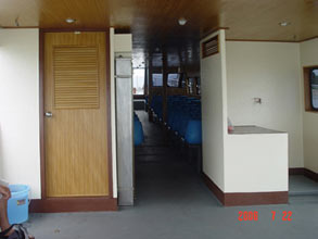 Toilet, entrance to lower cabin