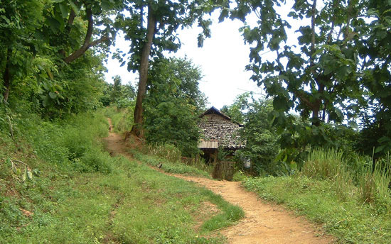 Entering a Karen hilltribe village