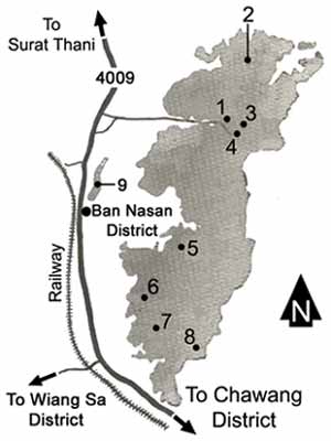 Map to Tai Romyen national park