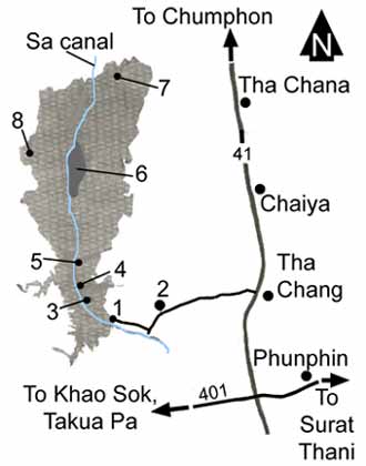 Map to Kaeng Krung national park