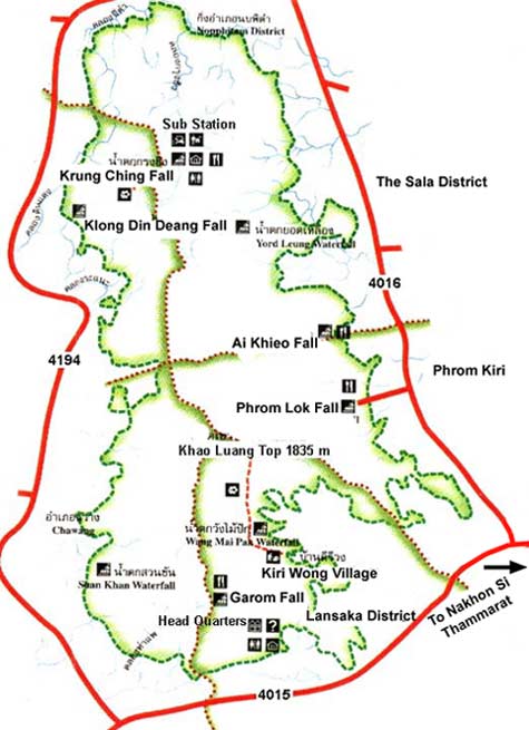 Khao Luang national park map