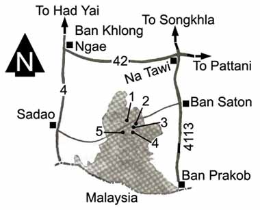 Map to Khao Nam Khang national park