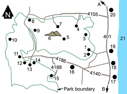 Map to Khao Nan national park