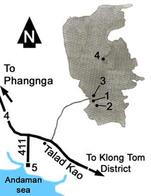Map to Khao Phanom Benja national park